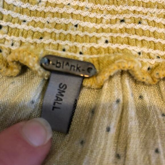 Anthropologie Blank gold pink floral off shoulder top size Small boho spring - Picture 9 of 16